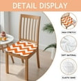thumbnail image 2 of Orange Modern Art Geometric Seat Covers for Dining Room Chairs Set Of 4,Stretch Printed Washable Chair Seat Cover with Elastic Ties and Button,Removable Waterproof Couch Cushion Covers, 2 of 6