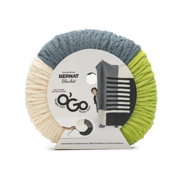 Bernat® Blanket™ O’Go™ #6 Super Bulky Polyester Yarn, Grass 10.5oz/300g, 220 Yards