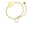 thumbnail image 2 of Delight Jewelry Never Give Up Infinity Ring Gold-tone Flower Link Chain Bracelet, 6.75"+2" Extender, 2 of 4