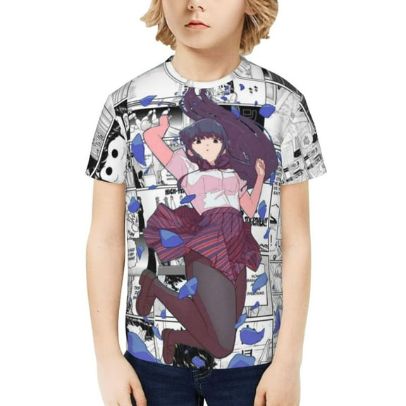 Anime Komi Can'T Communicate Komi Shouko Kids T-Shirt 3D Printed Graphic T-Shirts Boys and Girls Short Sleeve Shirts for Youth Kids X-Small