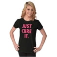 thumbnail image 3 of Breast Cancer Awareness Just Cure It Womens Slim Fit Graphic Tee Brisco Brands S, 3 of 5