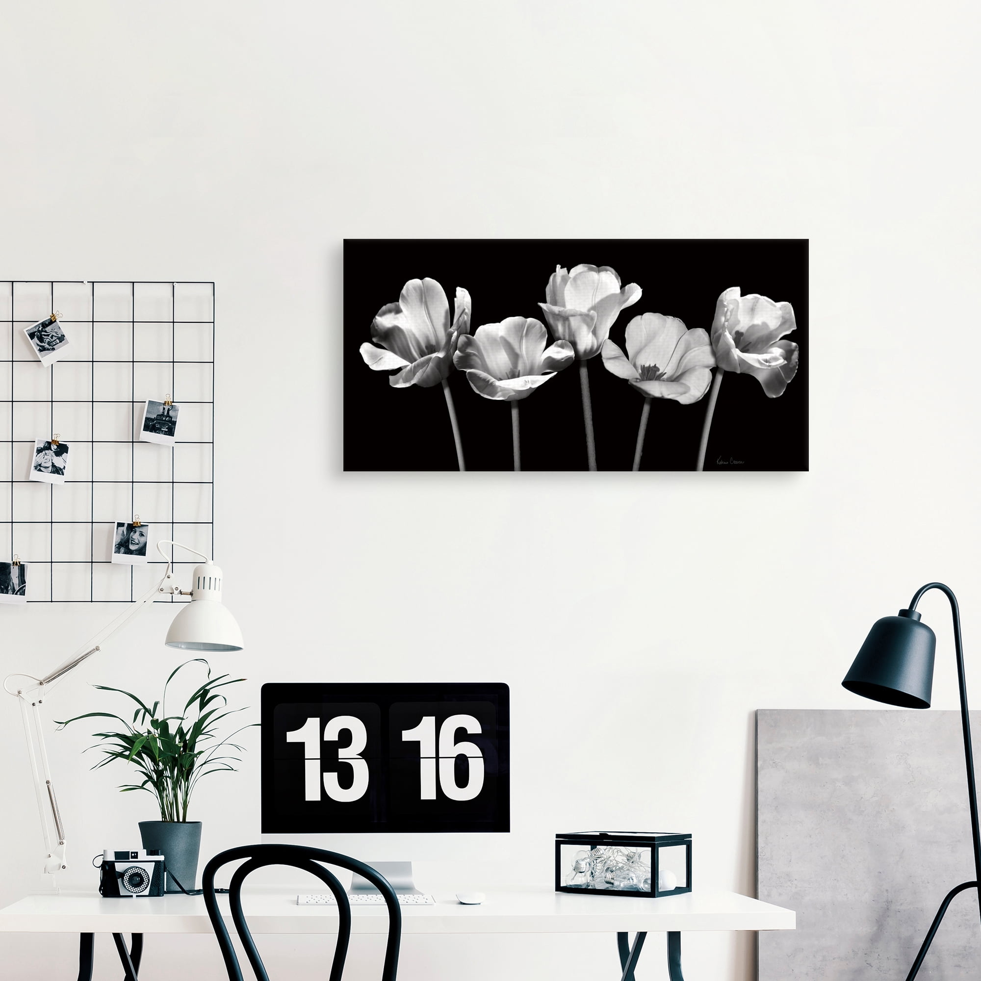 Tulips at Night by Katrina Craven Canvas Art Print
