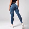 thumbnail image 4 of Stephy Butt Lifting Leggings for Women Workout Tummy Control Compresssion No Front Seam Scrunch Booty Women's Yoga Pants Dark Blue, 4 of 6