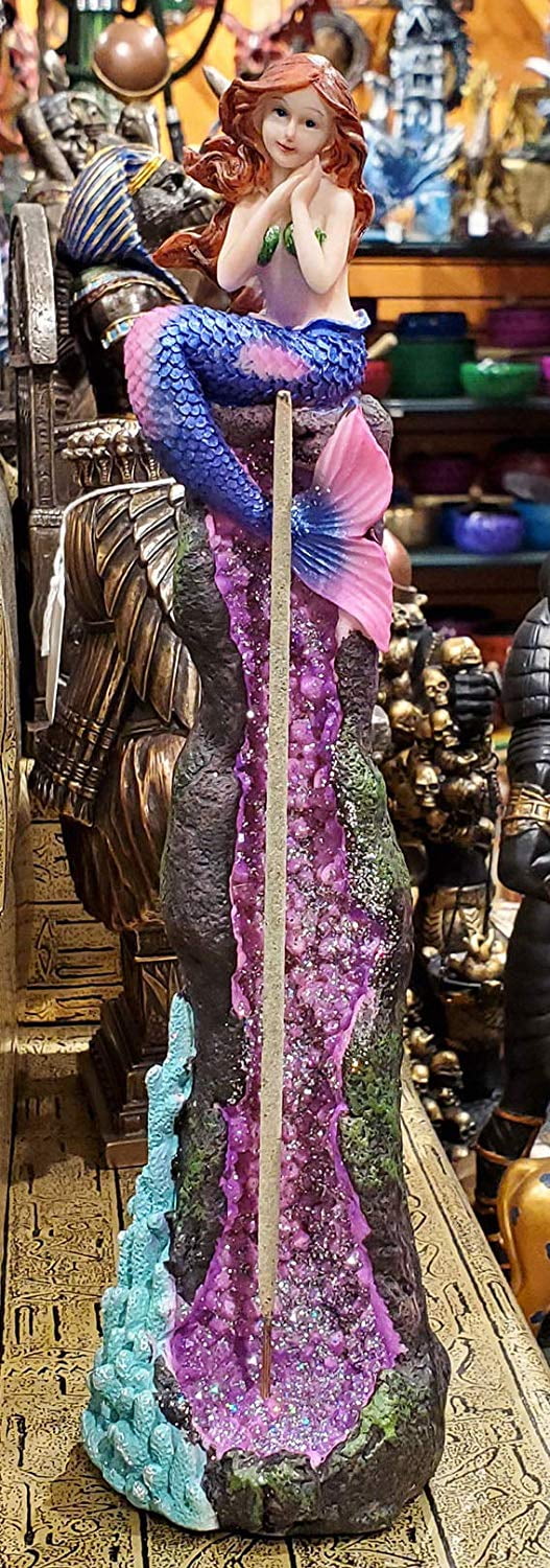 Pacific Giftware Fantasy Wonderland Unicorn Over Colorful Rainbow Bridge Stick Incense Holder 12 Inch L 