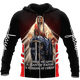 thumbnail image 1 of Sudadera retro con capucha para hombre, con estampado 3D de Jesús Knight y cruz latina, con cremallera y gráfico, ropa de moda de gran tamaño, 1 of 6