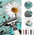 thumbnail image 5 of Round Rugs 6Ft, Turquoise Daisy Farmhouse Round Area Rug Washable Indoor Throw Carpet, Country Teal Floral Soft Non Slip Circle Rug for Office Cabinet Home Decor Aesthetic, 5 of 8