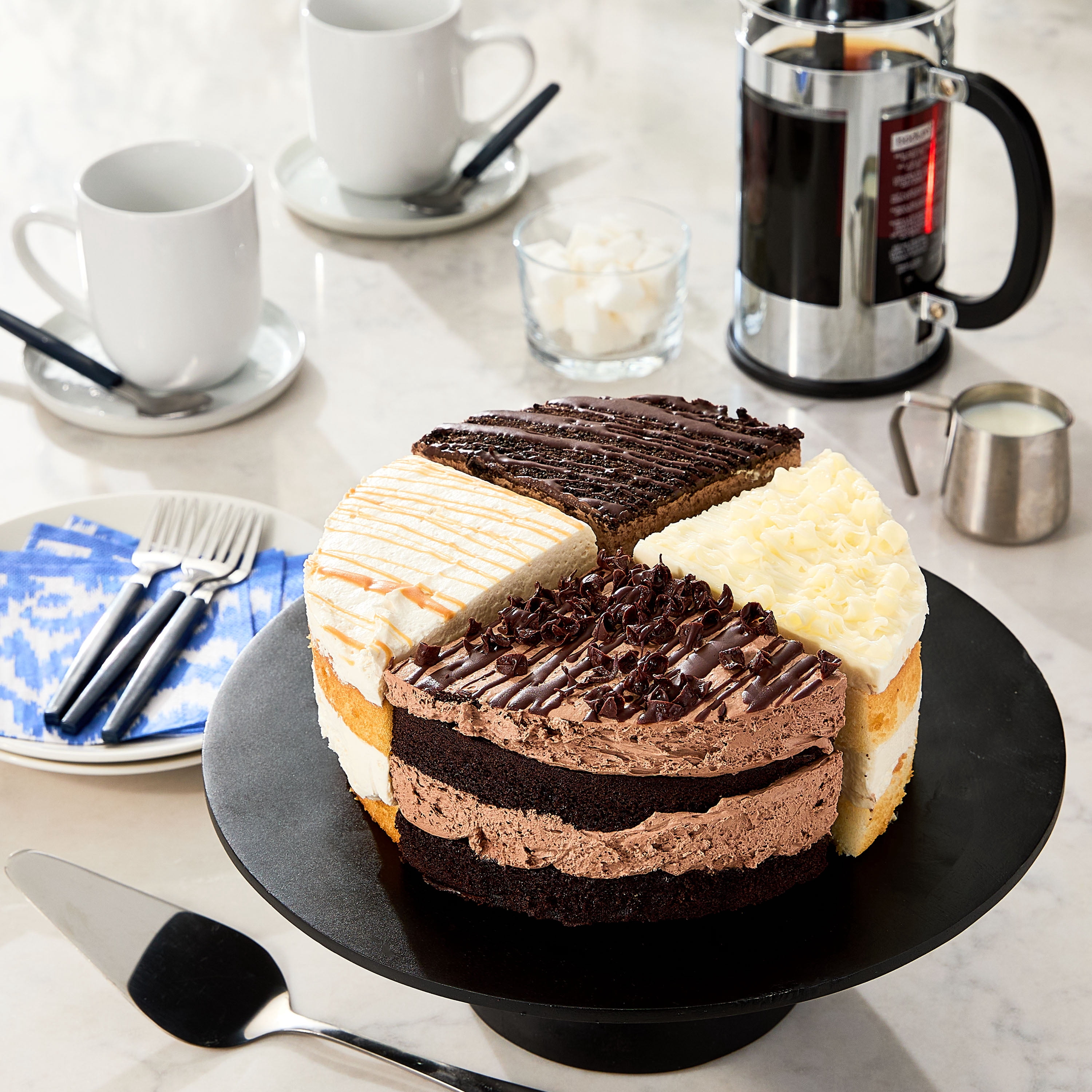Marketside 8-Inch Variety Mousse Torte Cake, 39.25 oz (Refrigerated)