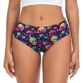 thumbnail image 1 of Fotbe mushroom Skull star Calzones Estampados para Mujer – Ropa Interior de Algodón, Cómoda, Suave y Elástica-Small, 1 of 6