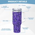 thumbnail image 5 of Sikiie New Year Snowflakes Insulated Stainless Water Bottle Lid Travel Mug Cup Insulated Tumblers Cup 40oz Ice Bully With Handle, 5 of 8