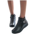 thumbnail image 3 of NOKIO Women's Flat Ankle Booties with Decorative Oversized Metal Button Detail, Casual Side Zipper Booties Comfortable Round Toe B𝗈𝗈𝑡𝑠 Lightweight Walking Shoes for Travel, 3 of 9