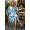 thumbnail image 5 of HAPPY BAY Women's Summer Relaxed Fit Caftan Short Loungewear 1X-2X Navy, Tie Dye, 5 of 5
