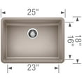 thumbnail image 3 of Blanco Ka-442542 Precis 25" Undermount Single Basin Granite Composite Kitchen Sink - Grey, 3 of 7