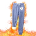thumbnail image 2 of FAIWAD Women's Warm Joggers Fleece Lined Pants Cute Graphic Elastic Waist Sweatpants with Drawstring (3X-Large, Blue3), 2 of 7