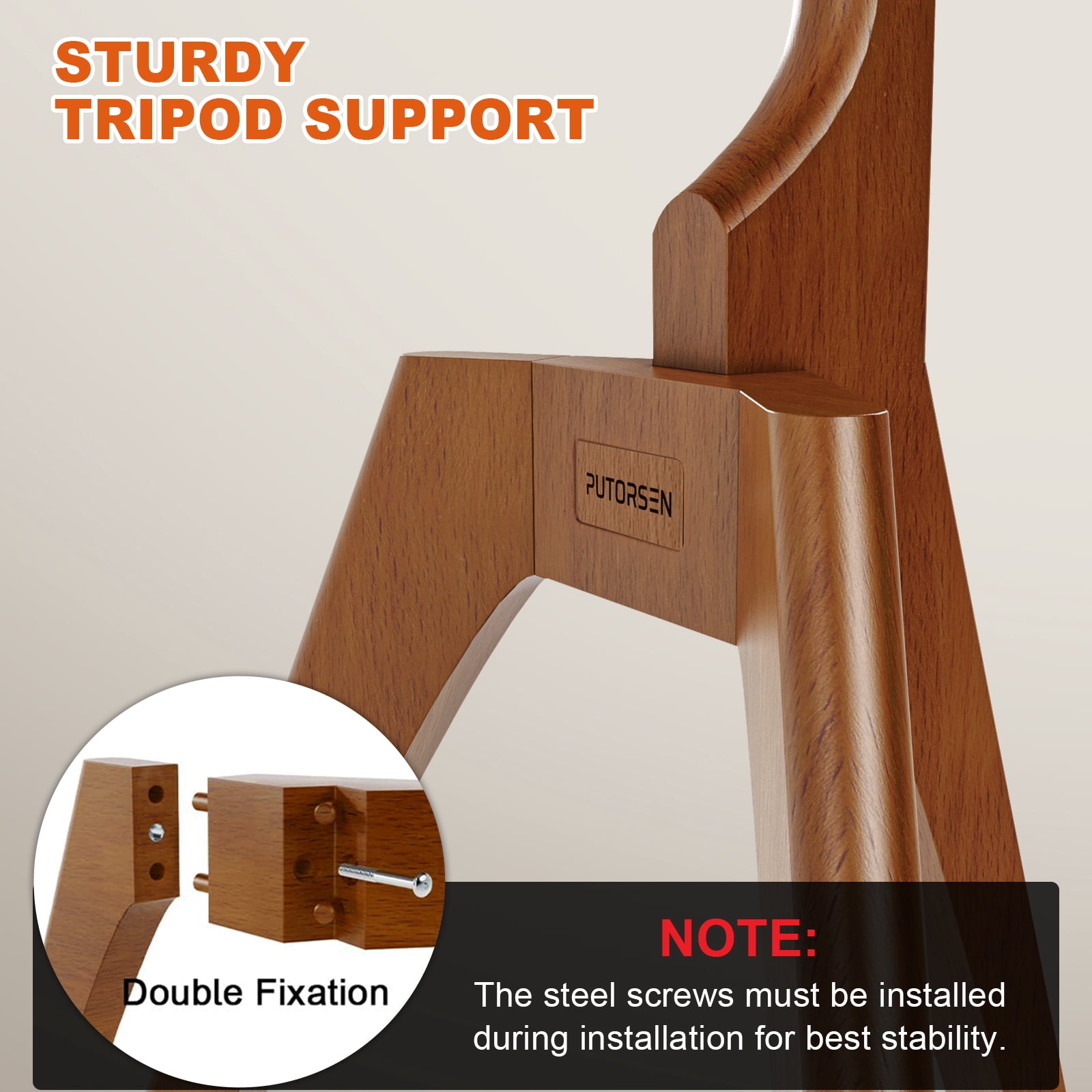 PUTORSEN Premium Wood Easel TV Stand