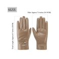 thumbnail image 2 of BadPiggies Winter PU Leather Gloves for Women, Waterproof Driving Dress Gloves with Fleece Lined Thermal Warm (Khaki), 2 of 6