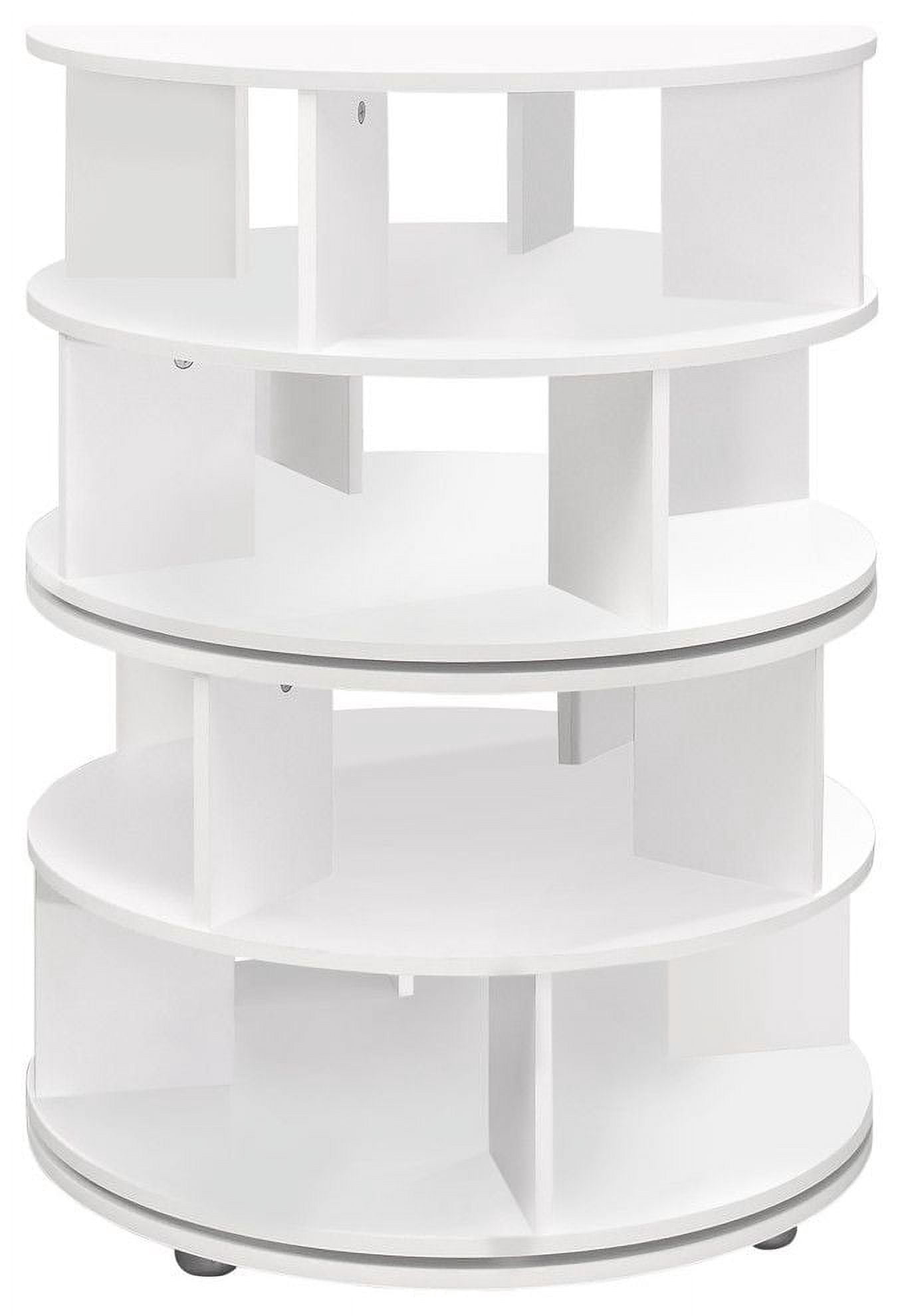 Montauk 16 Pair Revolving Shoe Storage Rack Carousel, White Wood