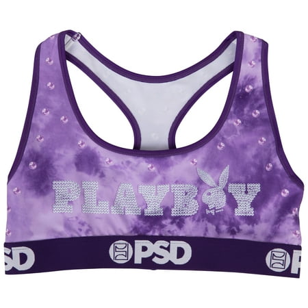 Playboy Bunny Y2K Purple PSD Sports Bra-Medium 