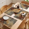 thumbnail image 5 of Brown Gray Placemats Set of 6 Rustic Abstract Gradient Mottled Texture Place Mats Indoor Wipeable Table Mats Washable Cloth Dining Table Placemats for Kitchen Holiday Party Home Decor 13x19 Inch, 5 of 9