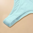 thumbnail image 5 of Odeerbi Women's Thongs Seamless Underwear Breathable Soft Stretch Brief Panties Sexy Mesh Thong Low Waisted Triangular Underwear Light Blue, 5 of 6