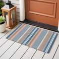 thumbnail image 4 of 2x3 Ft Entryway Area Rug, Blue Grey Orange Striped Kitchen Rug Runner Washable Floor Mat, Modern Stripes Art Farmhouse Non Slip Indoor Door Mat Throw Carpet for Bathroom Living Room Bedroom, 4 of 8