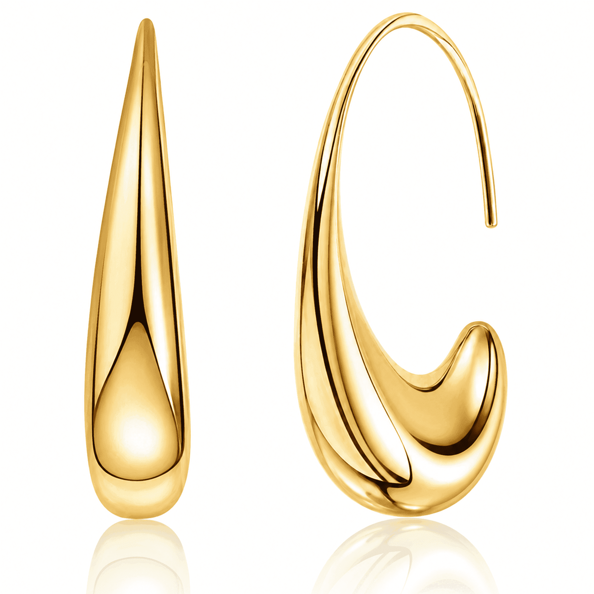 Eclipton 14K Gold Plated Crescent Hoop Earrings