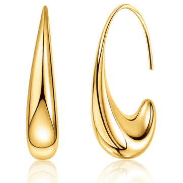 Eclipton 14K Gold Plated Crescent Hoop Earrings