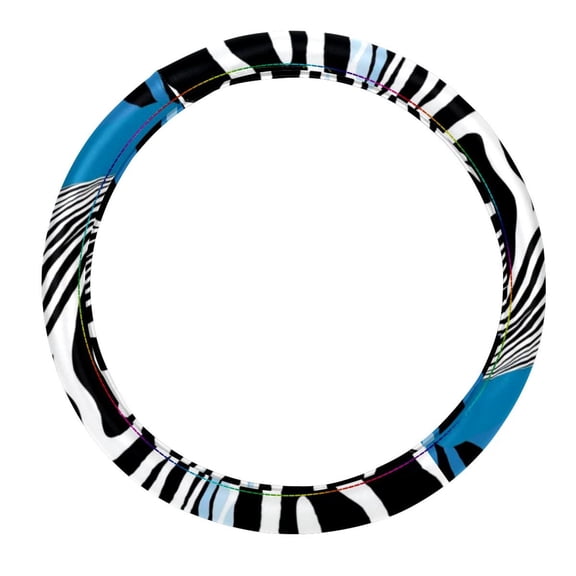 Zebra 14.5 Inch Printing PVC Leather Auto Accessories Steering Wheel Cover for Car Wheel Covers