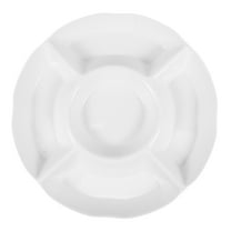 KALLORY Plastic Veggie Tray Divided Serving Platter White mine 1Pack