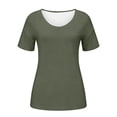 thumbnail image 4 of Swanpen Women's V Neck T Shirts Summer Short Sleeve Spring Going Out Tops Casual Loose Fit Basic Tees Beach Clothes, 4 of 5