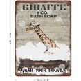 thumbnail image 2 of Vintage Iron Hanging Plate Giraffe Bath Soap Metal Tin Sign Wash Your Hooves Retro Tin Sign Giraffe Lover Gift Home Livingroom Bathroom Decor Animal Wall Art Housewarming Gift 12"x16", 2 of 8