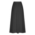 thumbnail image 4 of Women's Casual Plus Size Maxi Skirts High Waist, Pleated, A-Line, with Pockets, Ideal for Travel and Various Occasions, 4 of 4