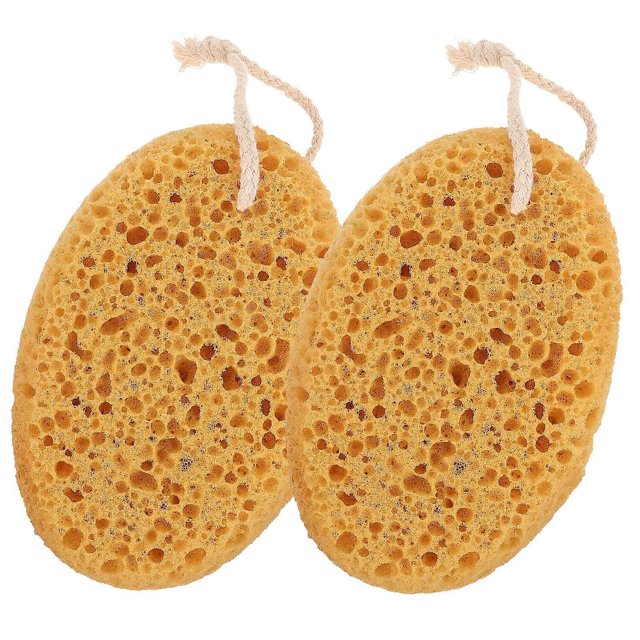 Shower Exfoliator Bath Sponge Body Scrubber Bathroom Use Orange Foam Exfoliating 2Pcs
