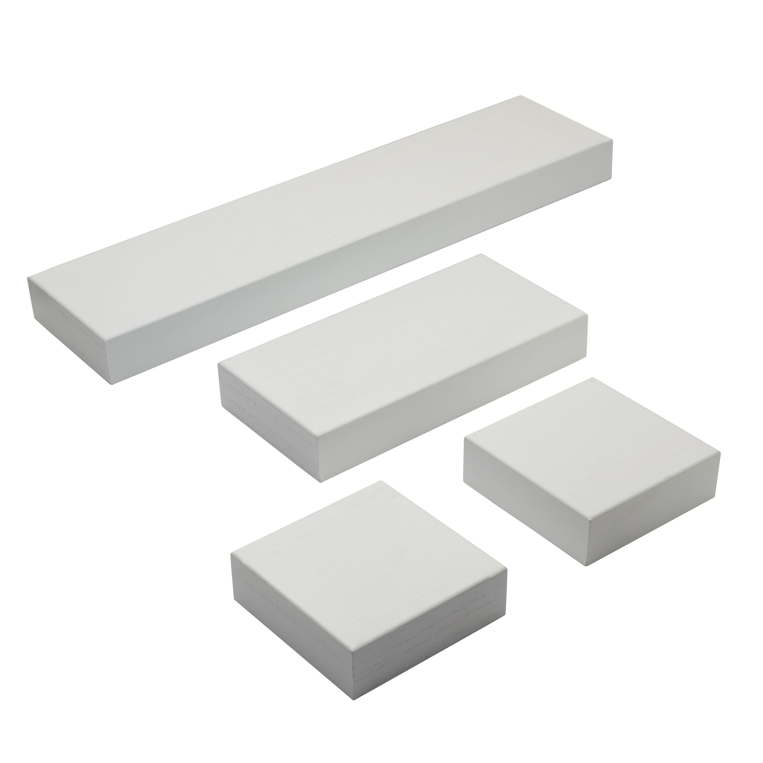 Melannco Set of 4 1-24 1-12 2-6 Chunky Shelves in White