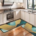 thumbnail image 3 of Kitchen Rugs Sets Of 2,Teal and Gold Marble Fluid Art Pattern Anti Fatigue Kitchen Mat Rugs Non Slip Washable,Decorative Kitchen Floor Mats for Kitchen,Sink,Laundry,17"x47"+17"x47", 3 of 5