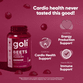 thumbnail image 5 of Goli Nutrition Beets Cardio Vegan Vitamin Gummies, 60 Count, With CoQ10 for Heart Health, 5 of 10