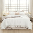 thumbnail image 5 of ANGENIA King Size Comforter Set White, 3 Pieces Vintage Farmhouse Ruffle Bedding Comforters Sets, Soft Lightweight Down Alternative Bed Set for Women Men, 5 of 8