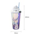 thumbnail image 4 of Diconna Reusable Mermaid Pattern Double-Layer Straw Cup with Sealing Cover, 4 of 6