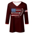thumbnail image 4 of Women's Casual Shirts 4th Of July 250th Anniversary 3/4 Sleeve Graphic Print T Shirt Raglan Sleeve Casual Top Independence Day Summer Outfit Loose Patriotic Shirts 4XL, 4 of 4
