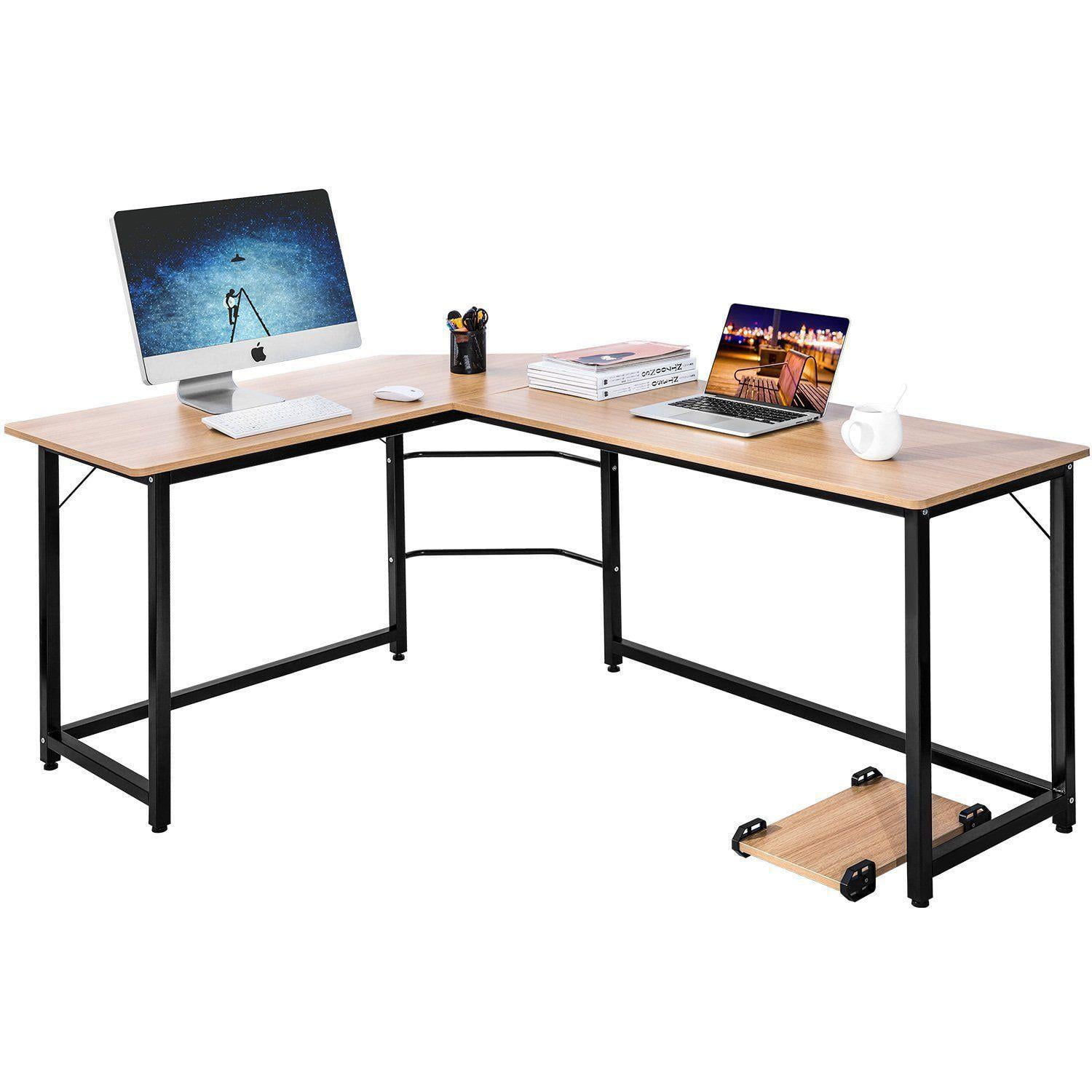 Ktaxon 90 L Shaped Desk Corner Latop Computer Pc Study Office Table Home Workstation Wood