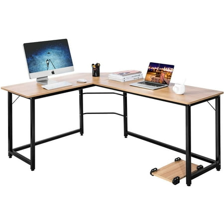 Ktaxon 90° L-Shaped Desk Corner Latop Computer PC Study Office Table Home Workstation