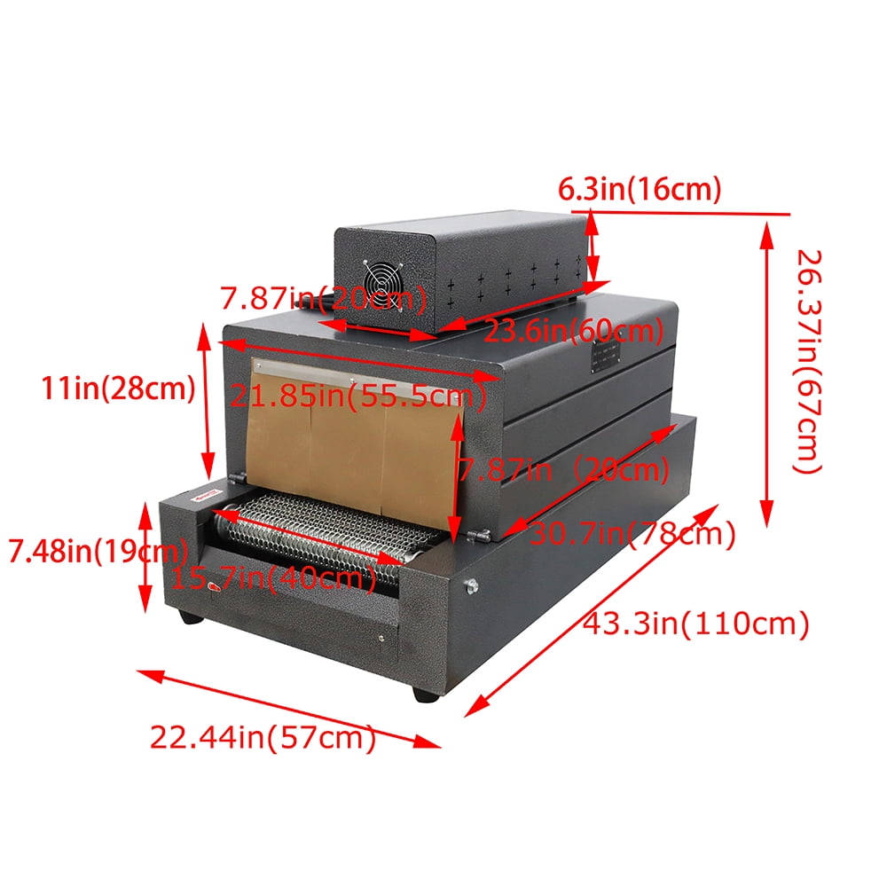 PreAsion Mesh Type Shrink Tunnel Packaging Machine Automatic Film Sealing Machine PVC/POF 220V 5.5KW