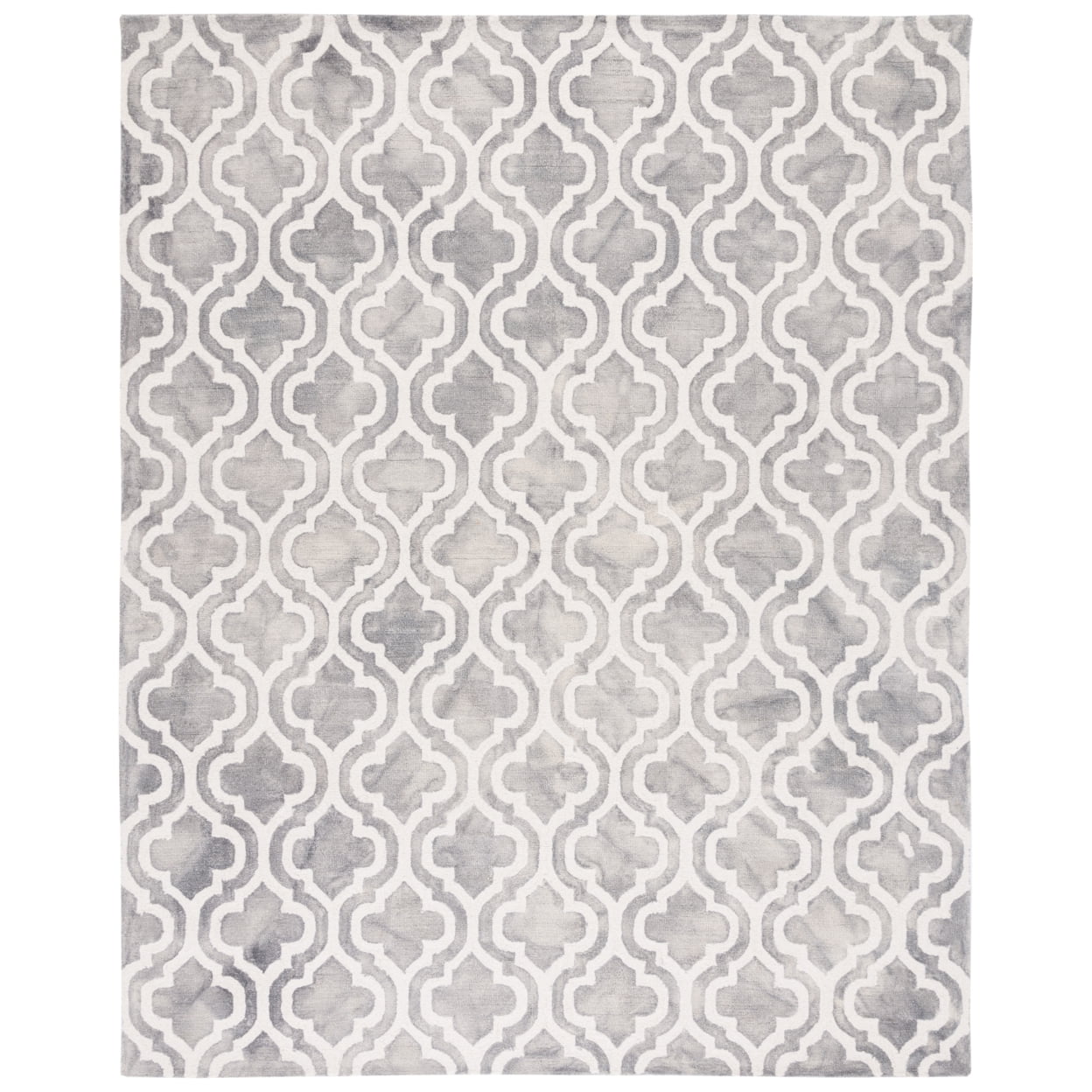 SAFAVIEH Dip Dye Jolyon Faded Geometric Wool Area Rug, Grey/Ivory, 5' x 8'