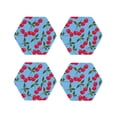 thumbnail image 2 of Disketp Cherry Funny Coasters,4 Pcs Leather Coasters With Holder, Perfect Housewarming Hostess Gifts,Protect Furniture From Water Marks Scratch And Damage, 2 of 9