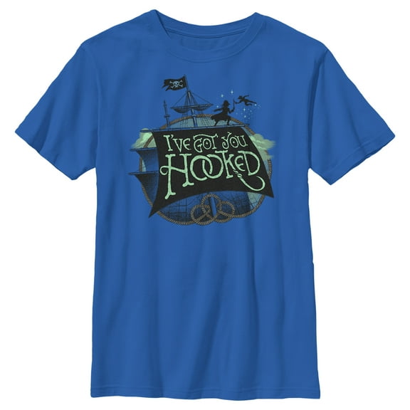 Boy's Peter Pan & Wendy I've Got You Hooked Graphic Tee Royal Blue Small