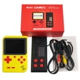 thumbnail image 1 of Mini consola de juegos, portátil, reproductor de juegos, eléctrico, 400, retro, doble, mini máquina de juegos, amarillo Inevent EL000637-04B, 1 of 7