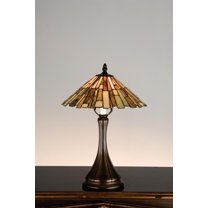 Meyda Tiffany 18868 Delta - 1 Light Jadestone Accent Lamp Mahogany Bronze Finish with Amber/Green/Chocolate/Beige Glass