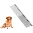 thumbnail image 1 of Peines para perros, peine de acero inoxidable para mascotas con dientes redondos, ideal para perros y gatos con pelo enredado., 1 of 3