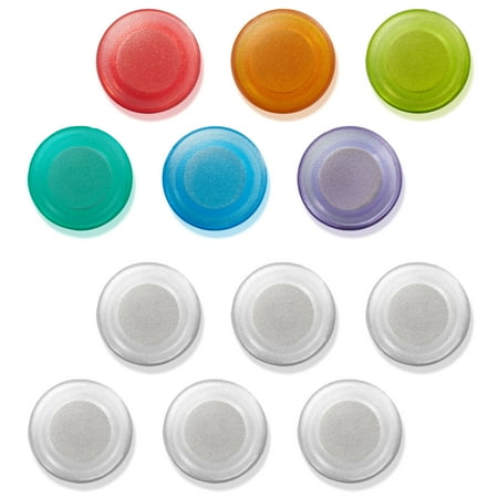 

MessageStor Round Magnets for Dry Erase Glassboard - Rare Earth Neodymium Magnet Assorted (12 Pack)