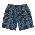 thumbnail image 5 of Goofa Blue Leaves A Printed Mens Swim Trunks Summer Quick Dry Short Beach Swimwear Bathing Suits-, 5 of 9