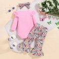 thumbnail image 7 of Karoyedx Toddler Girl Fall Outfits Toddler Baby Girl Clothes Infant Fall Winter Outfits Long Sleeve Shirts and Ruffle Floral Pant Set Pink Size,6-9 Months, 7 of 7
